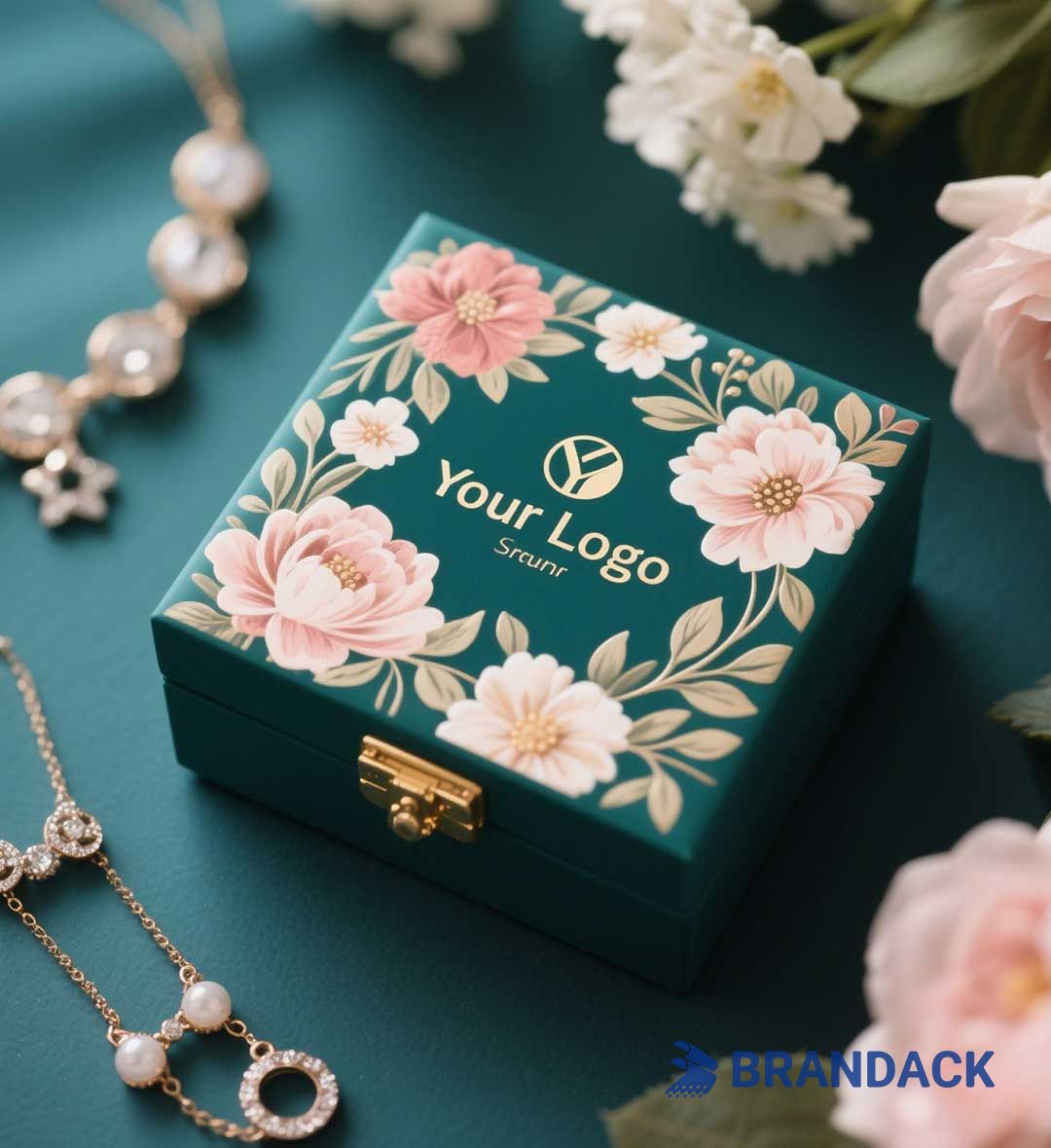 Custom Floral Jewellery Box with Design Service by Packaging Designer
