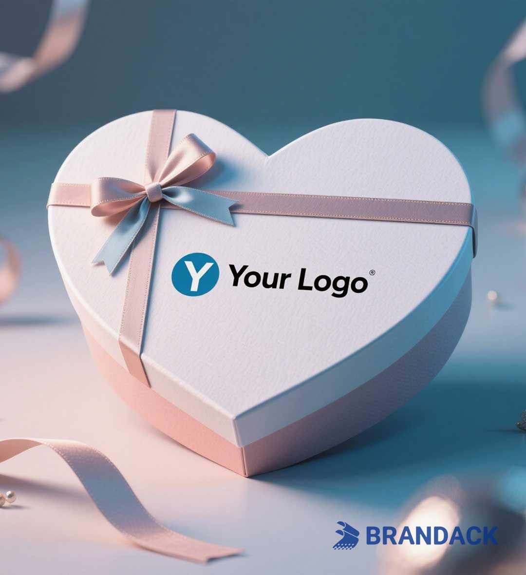 Branded Corporate Gift Boxes Heart Shape with Customized Logo
