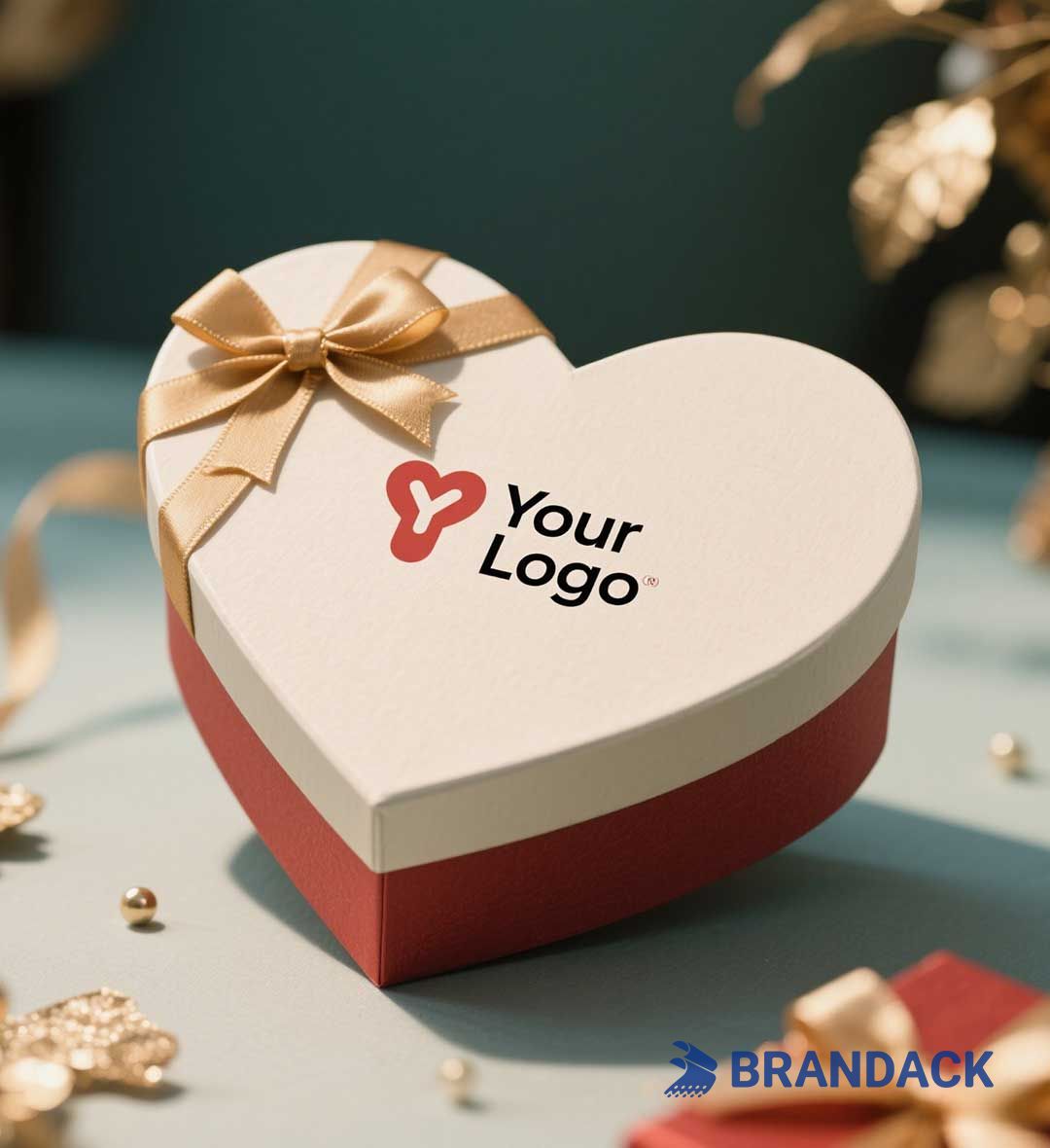 Branded Corporate Gift Boxes Heart Shape with Customized Logo