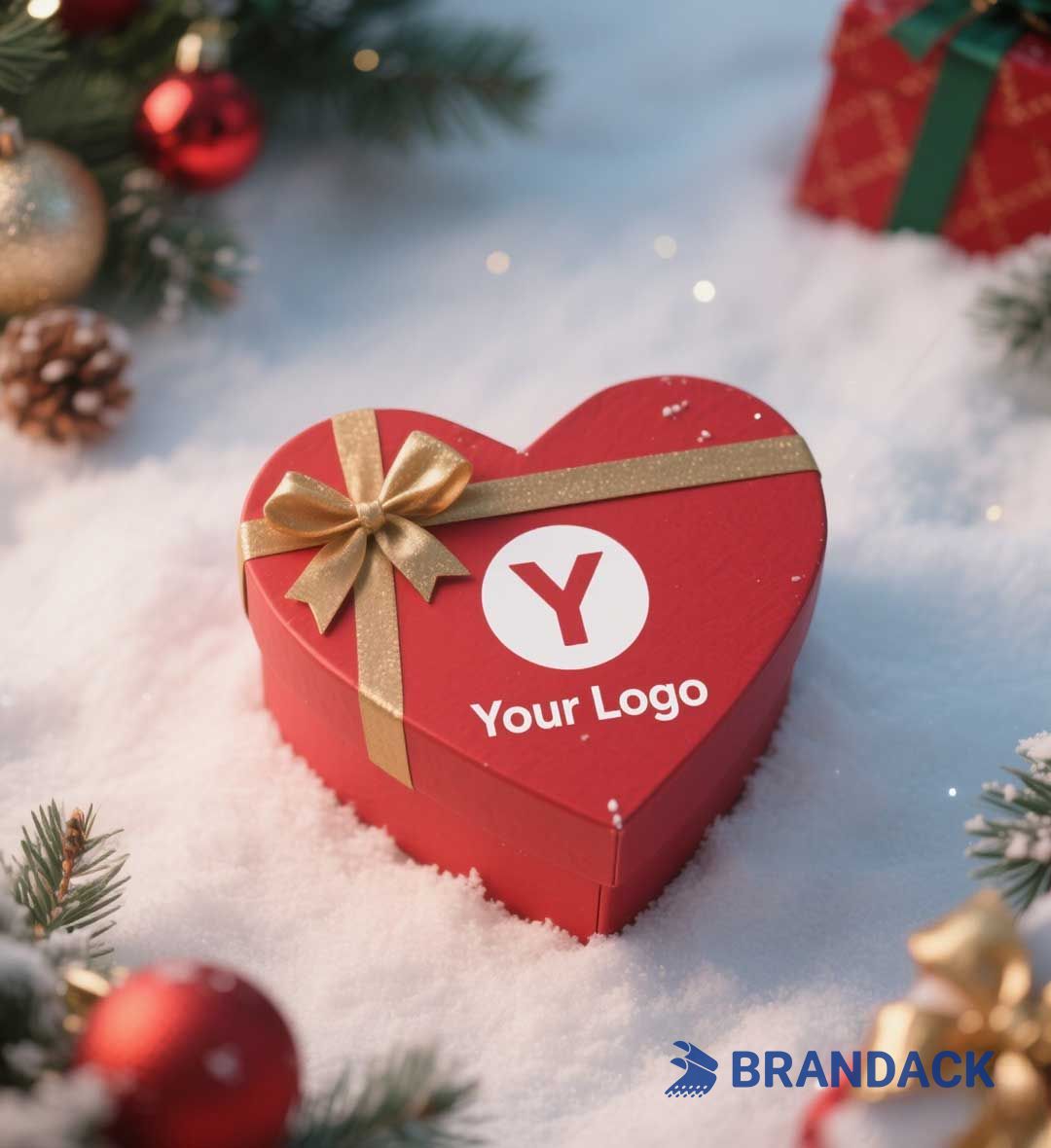 Branded Corporate Gift Boxes Heart Shape with Customized Logo