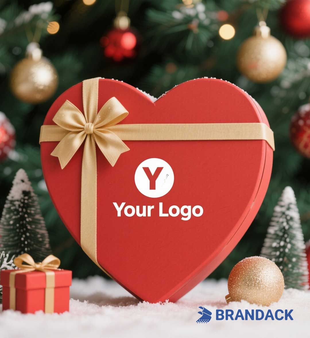 Branded Corporate Gift Boxes Heart Shape with Customized Logo