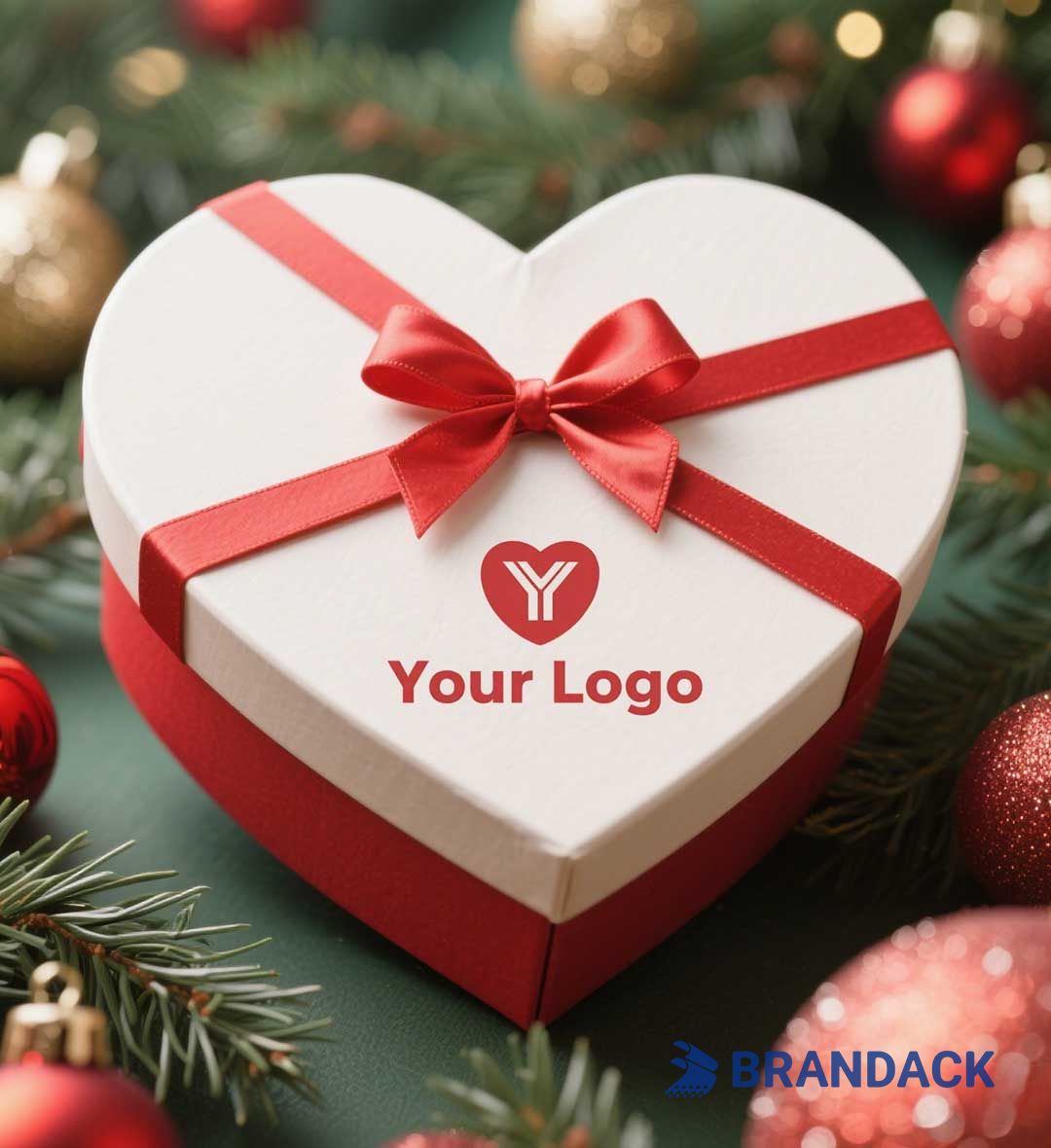 Branded Corporate Gift Boxes Heart Shape with Customized Logo