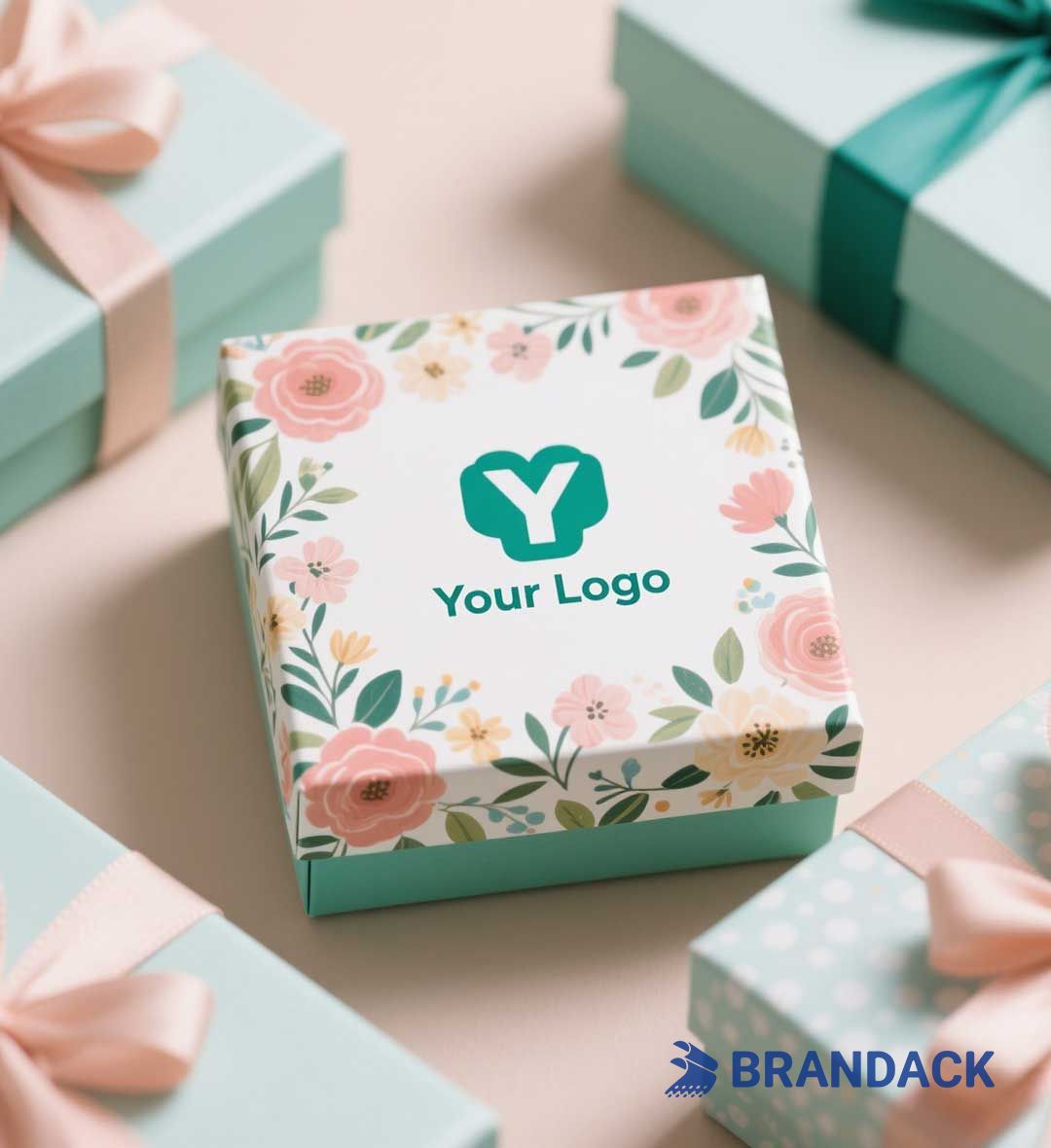 Customizable Floral Gift Boxes with Logo | Design on Gift Box Packaging