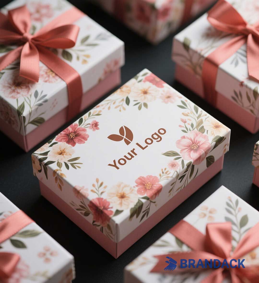 Customizable Floral Gift Boxes with Logo | Design on Gift Box Packaging