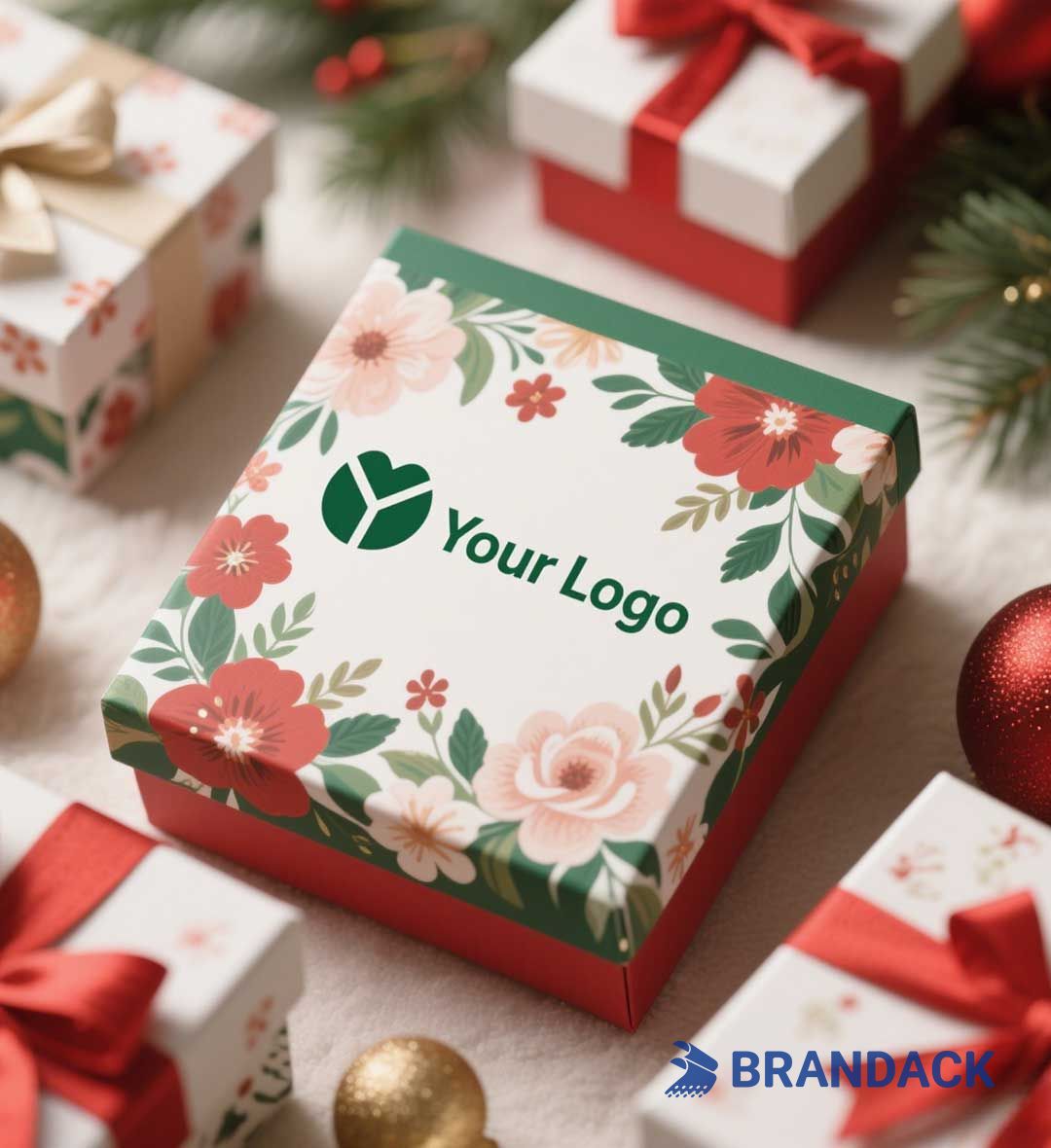 Customizable Floral Gift Boxes with Logo | Design on Gift Box Packaging