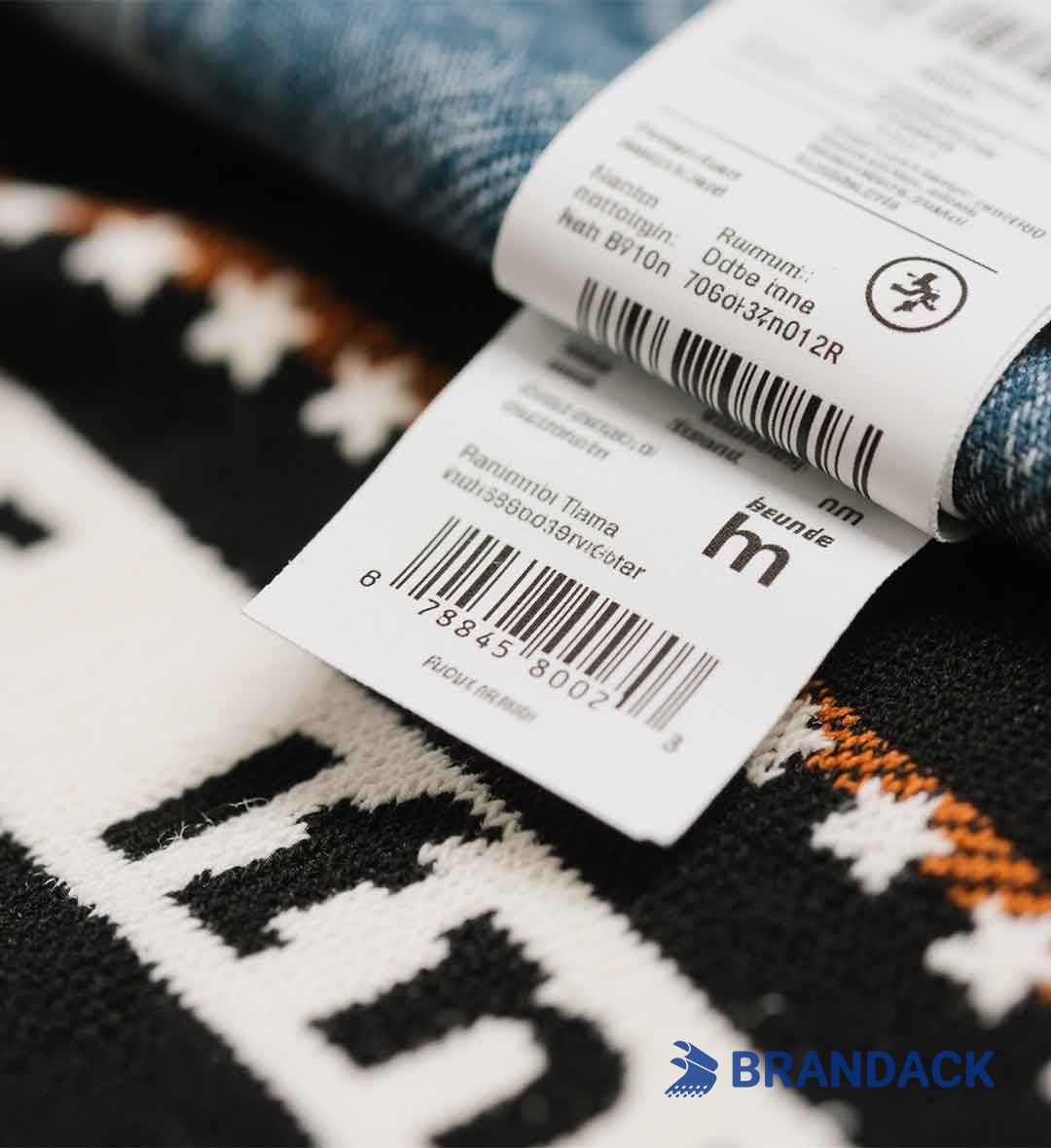 Custom Barcode Labels for Clothing | Garment Barcode Label with String