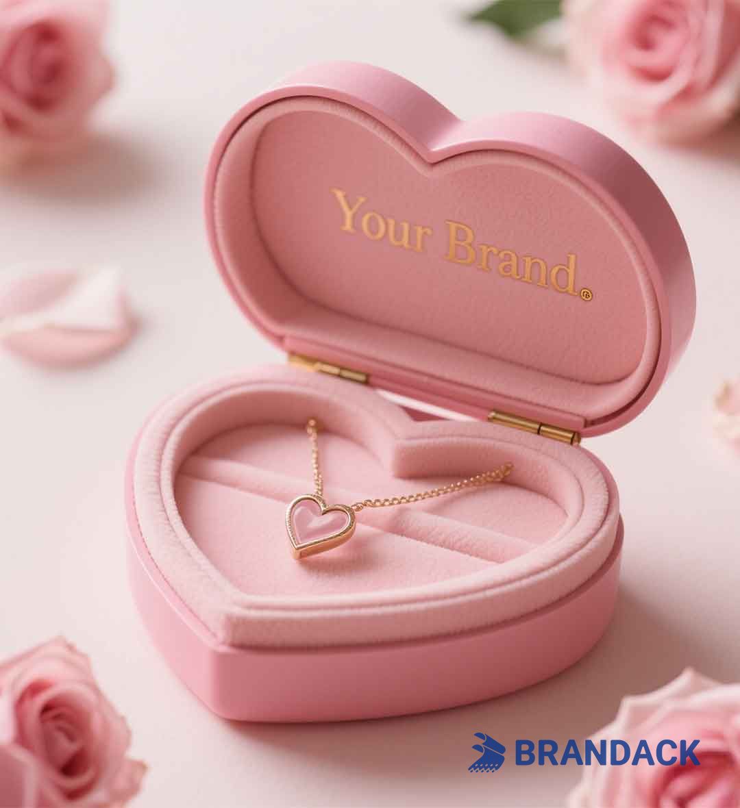 Custom Luxury Heart Shape Jewelry Boxes with Logo by Unique Design