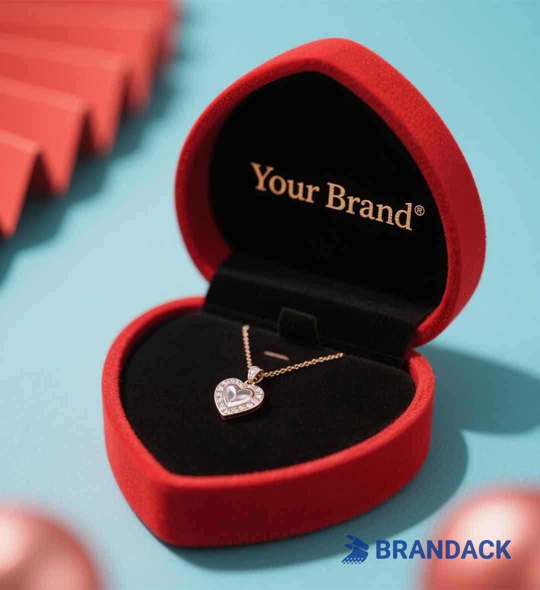 Custom Luxury Heart Shape Jewelry Boxes with Logo by Unique Design