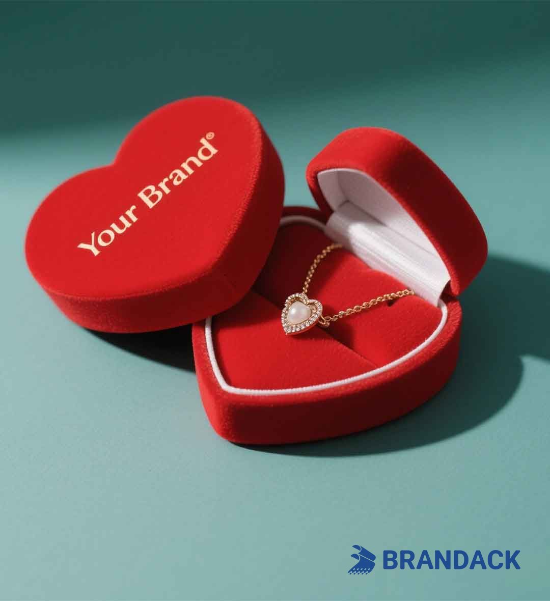Custom Luxury Heart Shape Jewelry Boxes with Logo by Unique Design