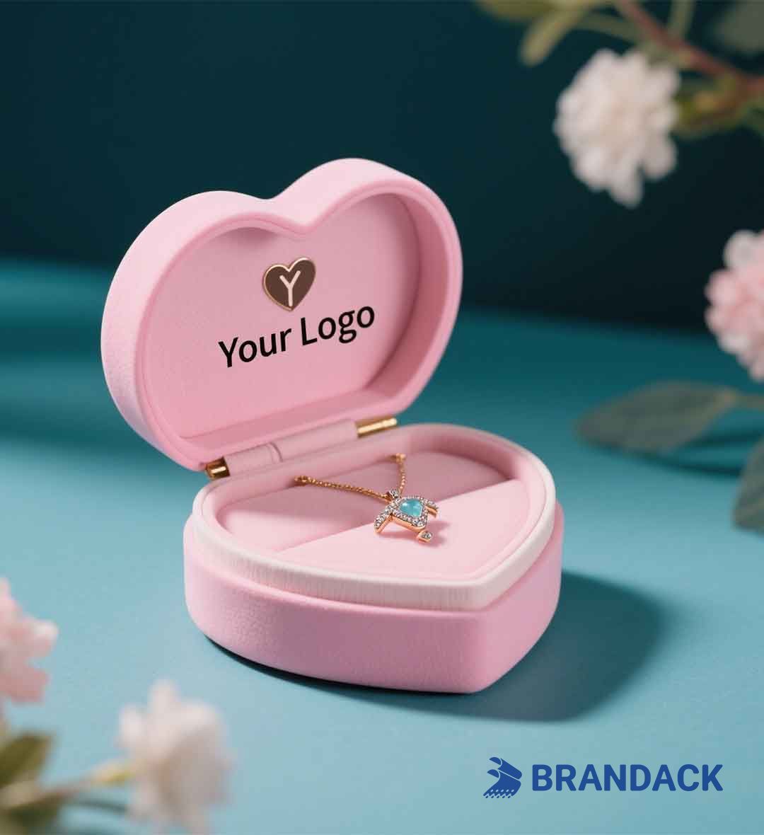 Custom Luxury Heart Shape Jewelry Boxes with Logo by Unique Design
