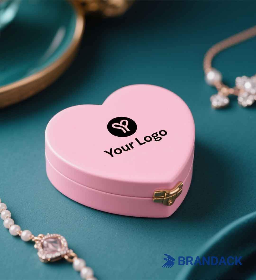 Custom Luxury Heart Shape Jewelry Boxes with Logo by Unique Design