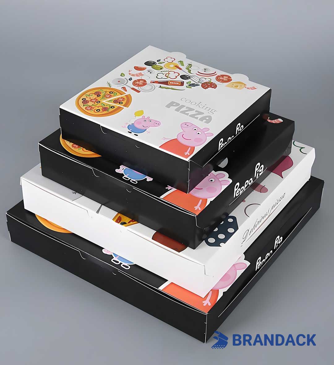 Custom Printed Cardboard Pizza Boxes with Logo Takeaway Packaging