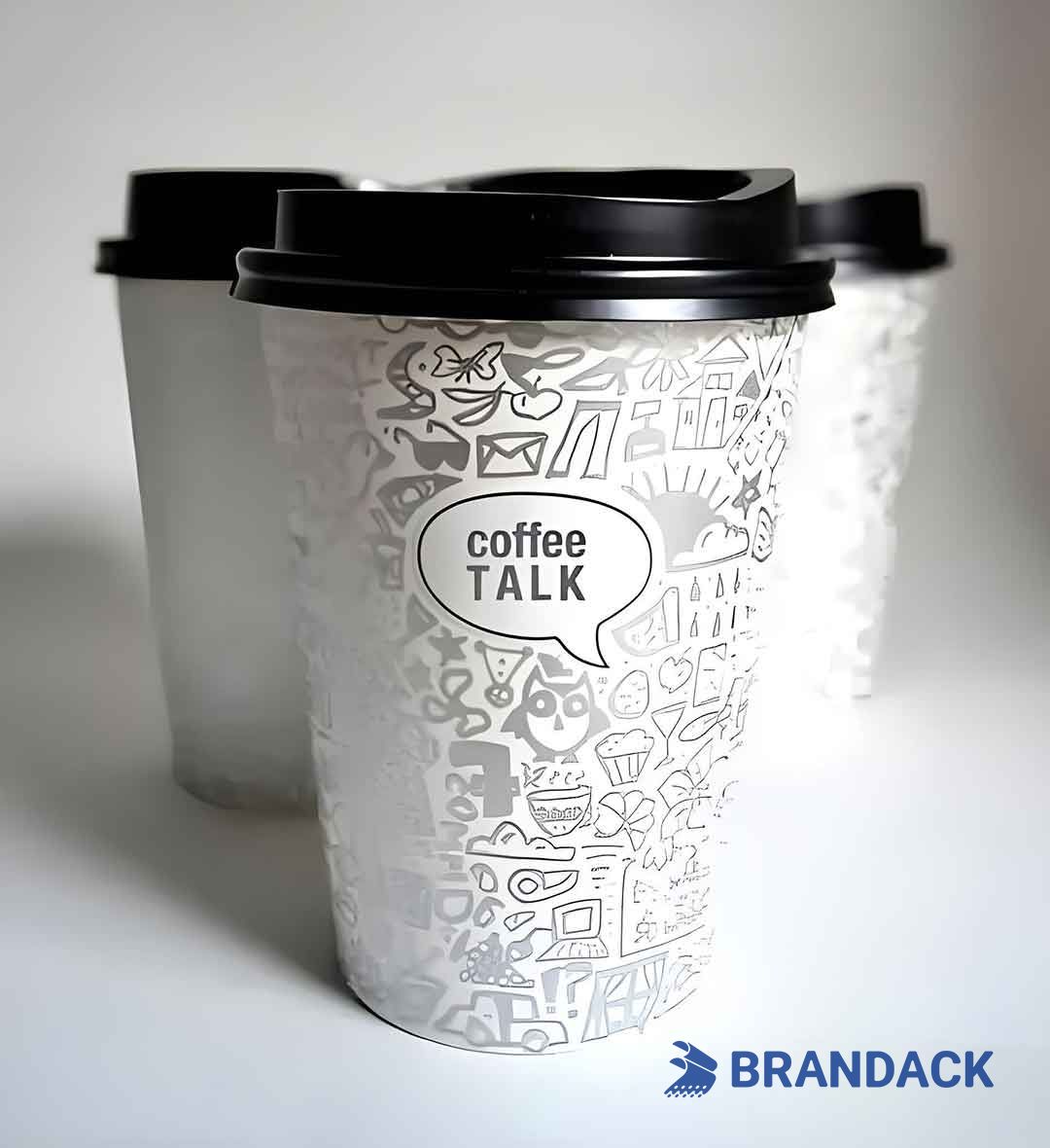Custom Printed Paper To Go Coffee Cups with Lids