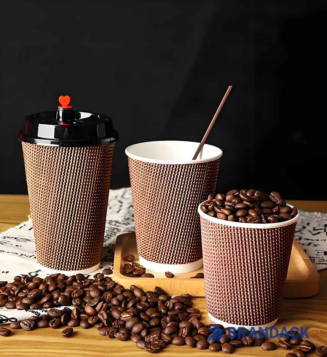 Custom Printed Paper To Go Coffee Cups with Lids