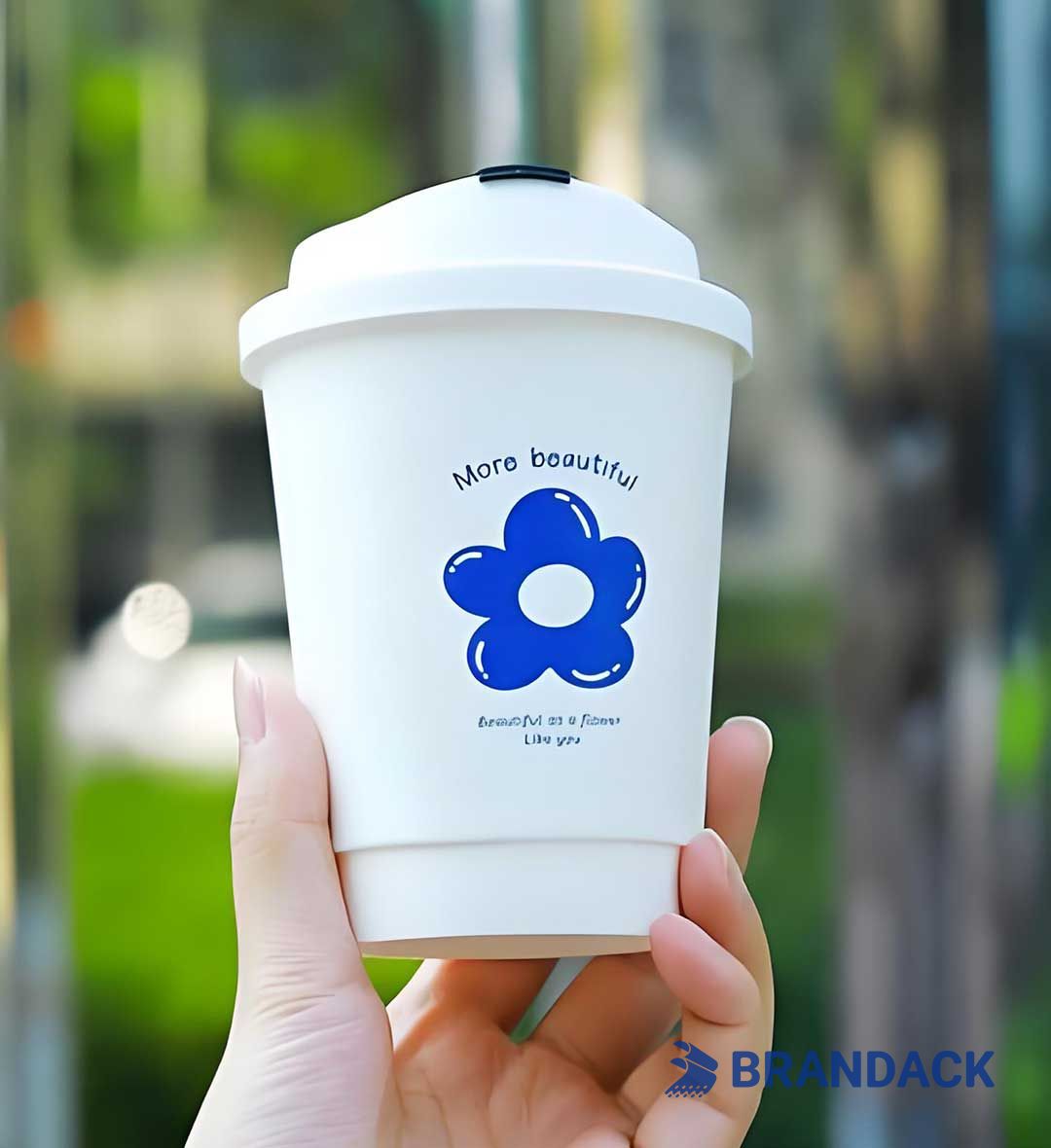 Custom Printed Paper To Go Coffee Cups with Lids