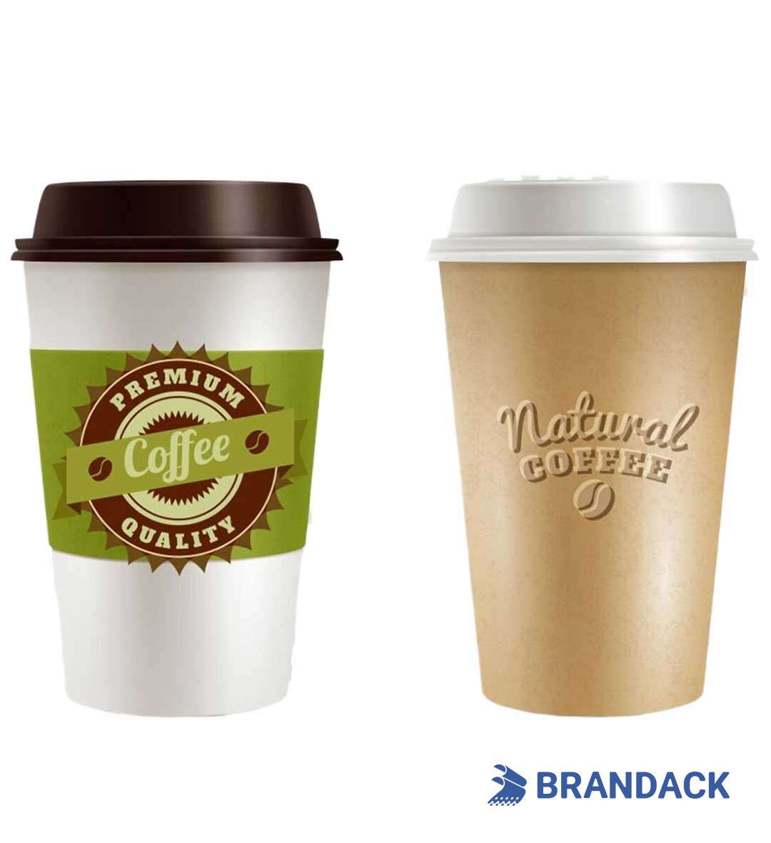 Custom Printed Paper To Go Coffee Cups with Lids