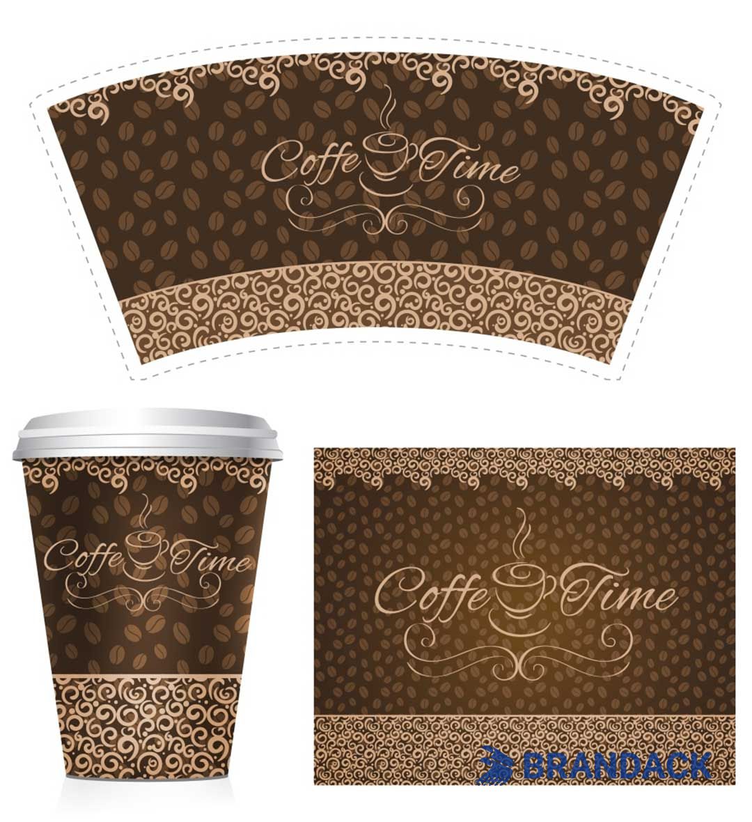 Custom Printed Paper To Go Coffee Cups with Lids
