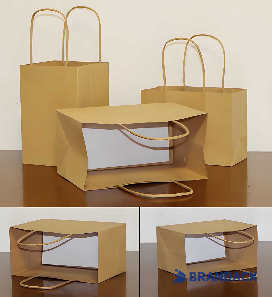 Custom Paper To Go Bags with Logo - Carry Out Takeaway Bags for Restaurants