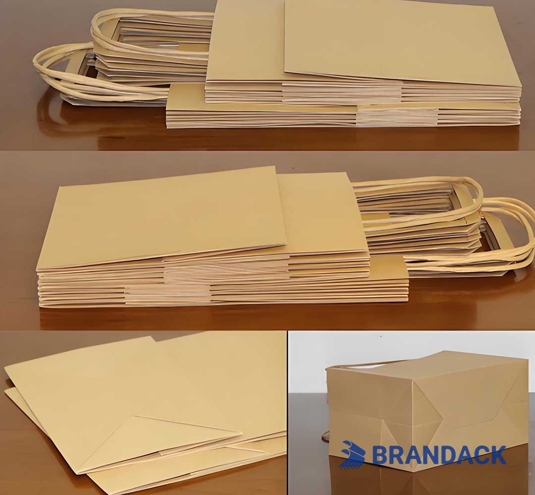Custom Paper To Go Bags with Logo - Carry Out Takeaway Bags for Restaurants