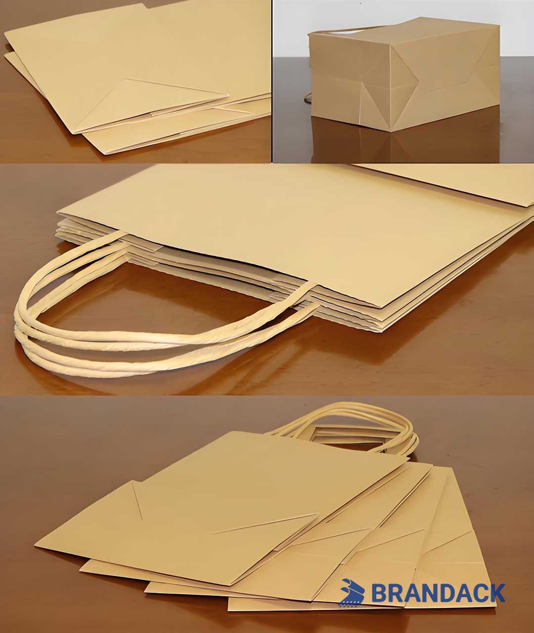 Custom Paper To Go Bags with Logo - Carry Out Takeaway Bags for Restaurants