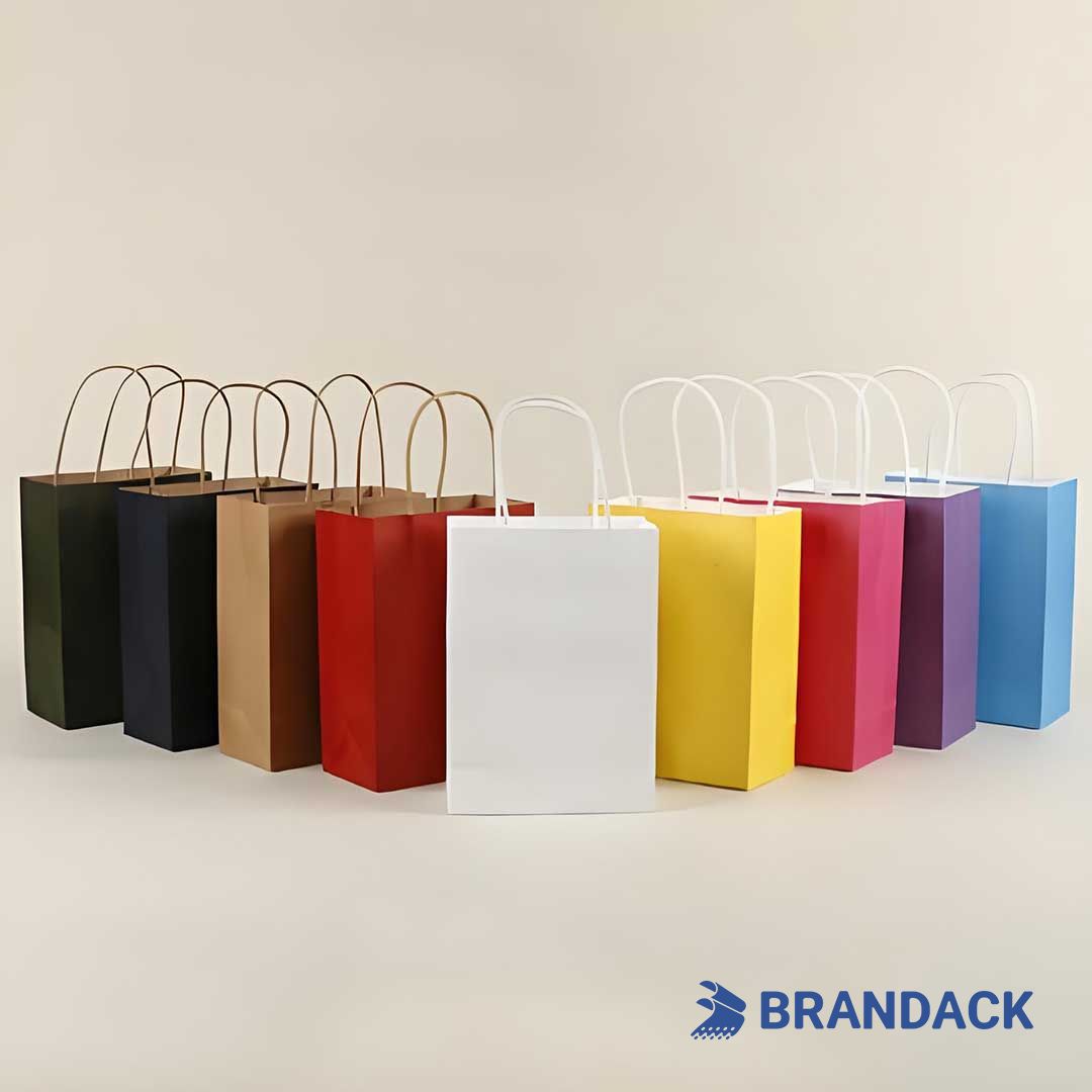 Custom Paper To Go Bags with Logo - Carry Out Takeaway Bags for Restaurants