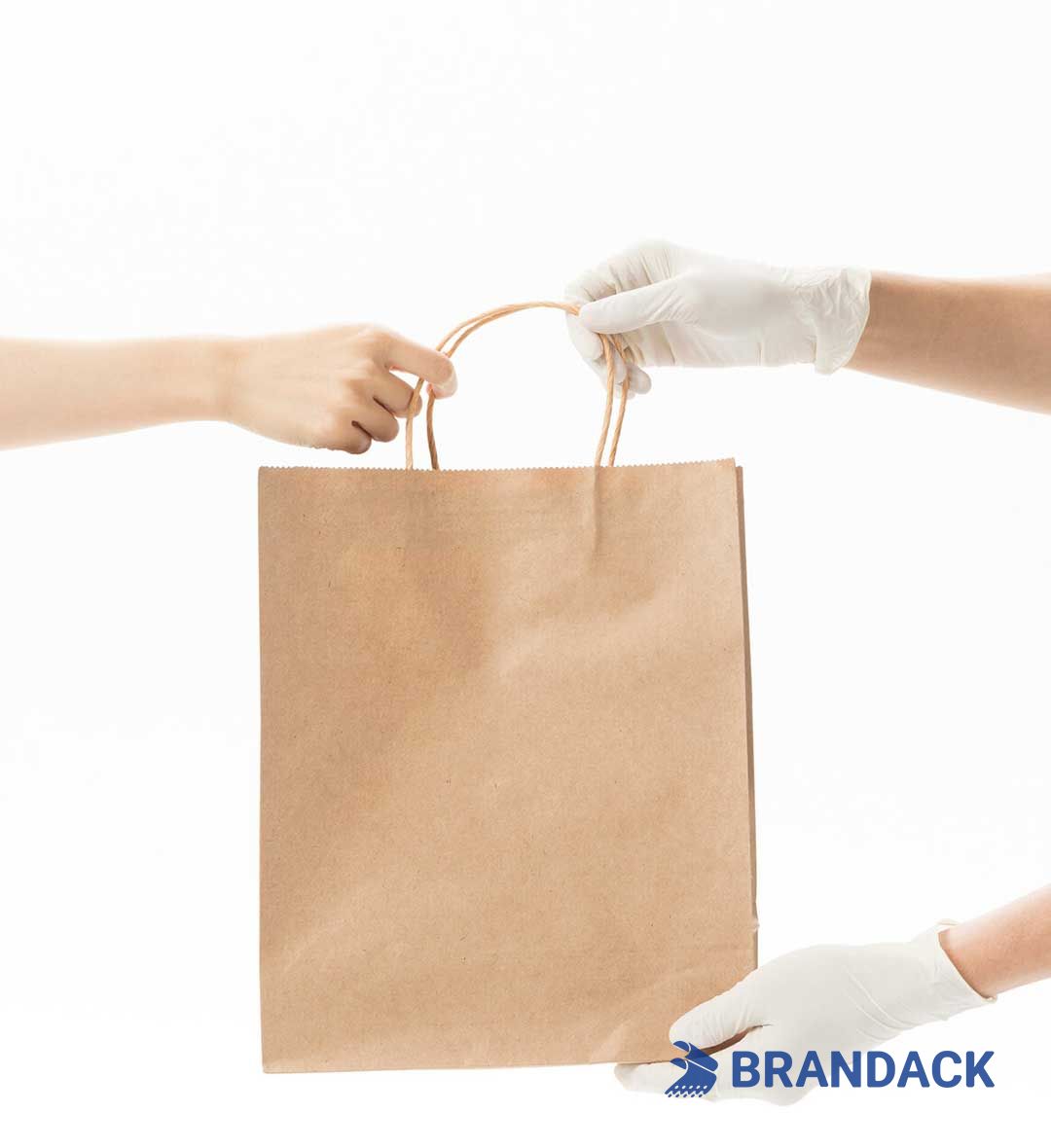 Custom Paper To Go Bags with Logo - Carry Out Takeaway Bags for Restaurants