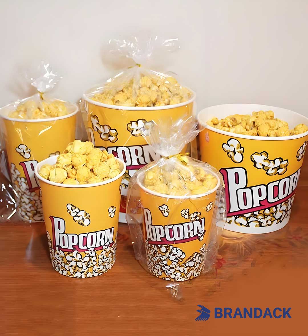 Custom Paper Movie Popcorn Bucket with Logo | Personalized Cinema Popcorn Cup Container