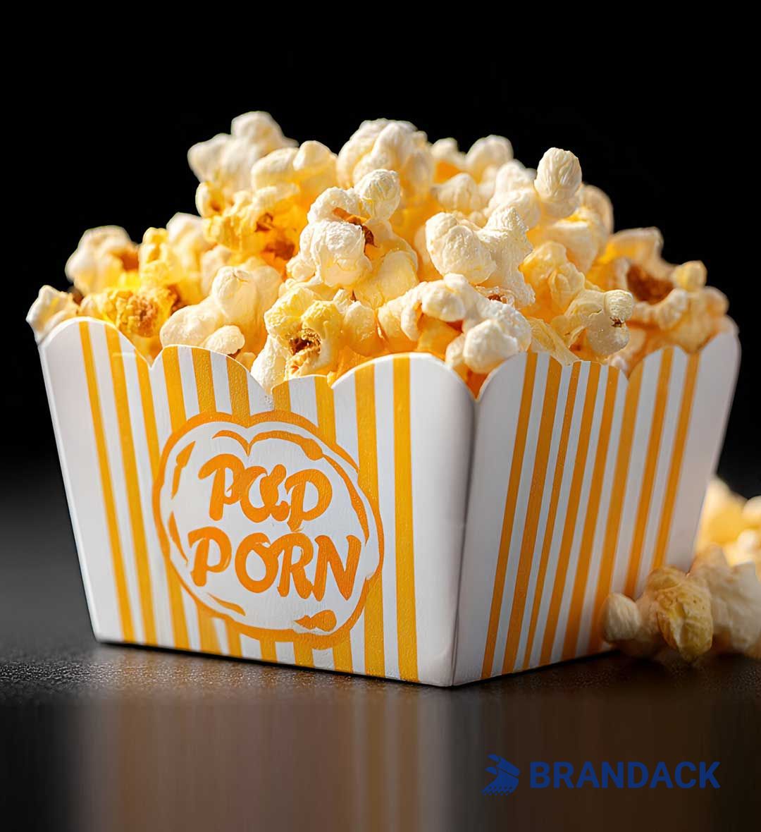 Custom Paper Movie Popcorn Bucket with Logo | Personalized Cinema Popcorn Cup Container