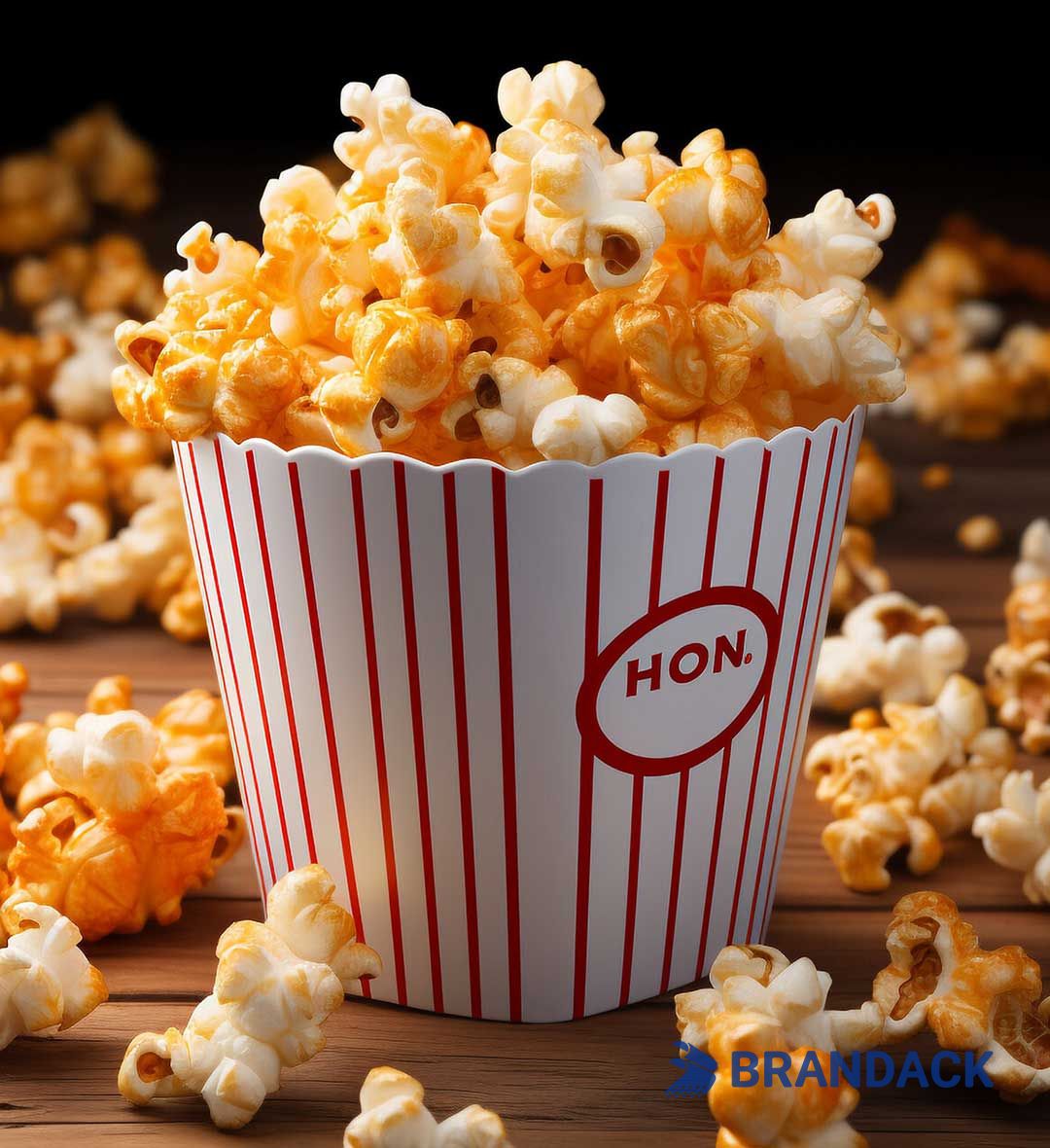 Custom Paper Movie Popcorn Bucket with Logo | Personalized Cinema Popcorn Cup Container