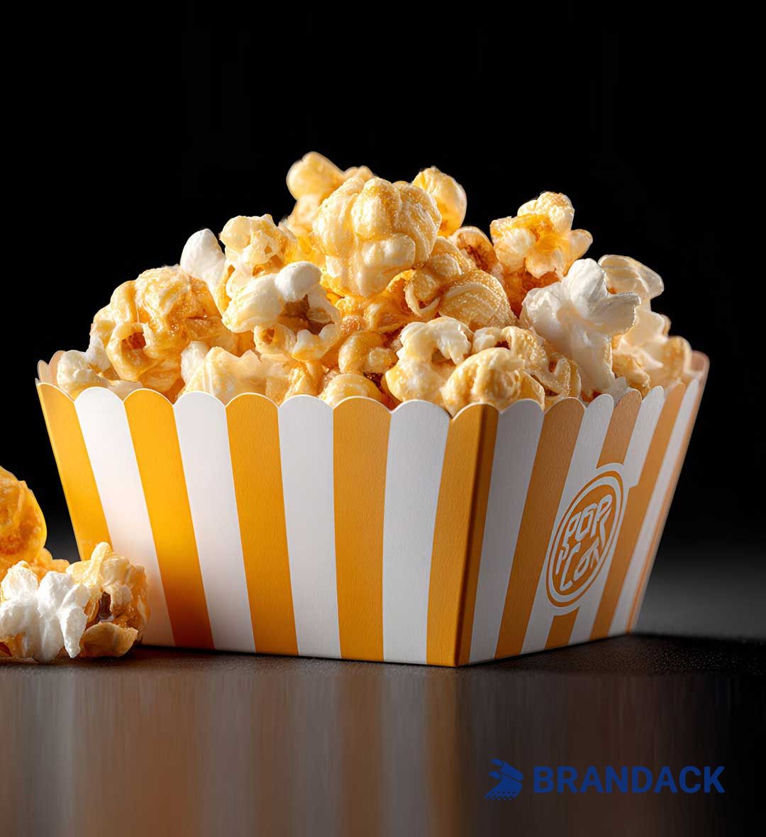 Custom Paper Movie Popcorn Bucket with Logo | Personalized Cinema Popcorn Cup Container