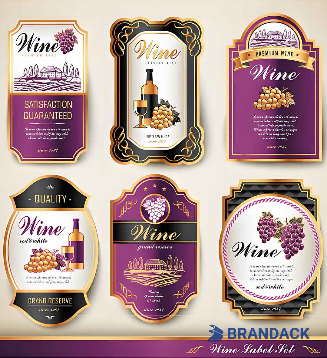 Custom Made Wine Bottle Labels Printing | Customised Winery Label Design