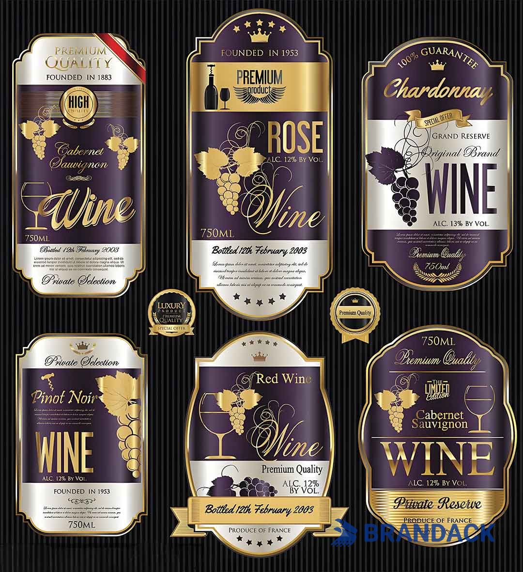 Custom Made Wine Bottle Labels Printing | Customised Winery Label Design