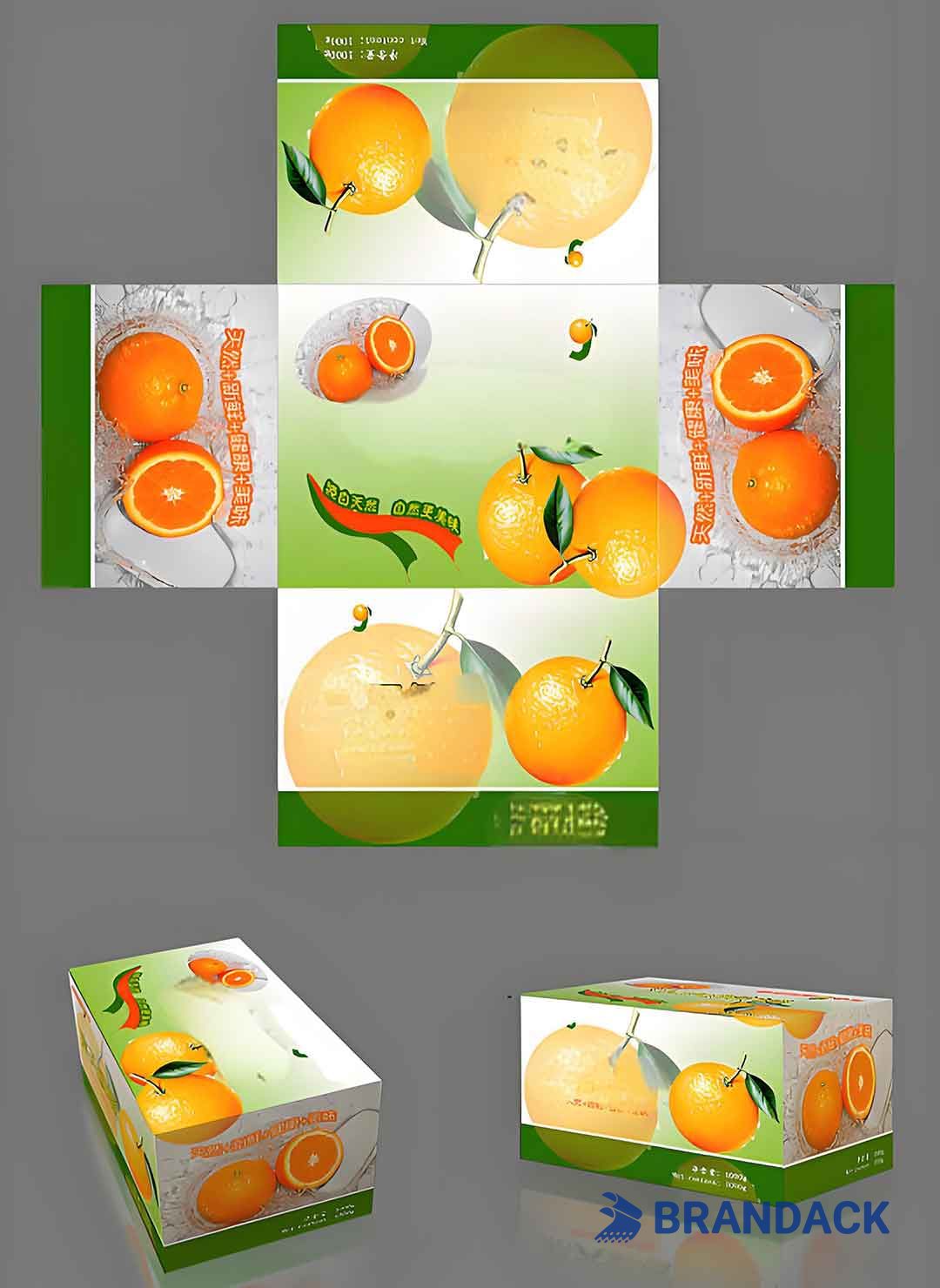 Custom Orange Fruit Packaging Boxes for Moving, Orange Cardboard Gift Package Box for Delivery