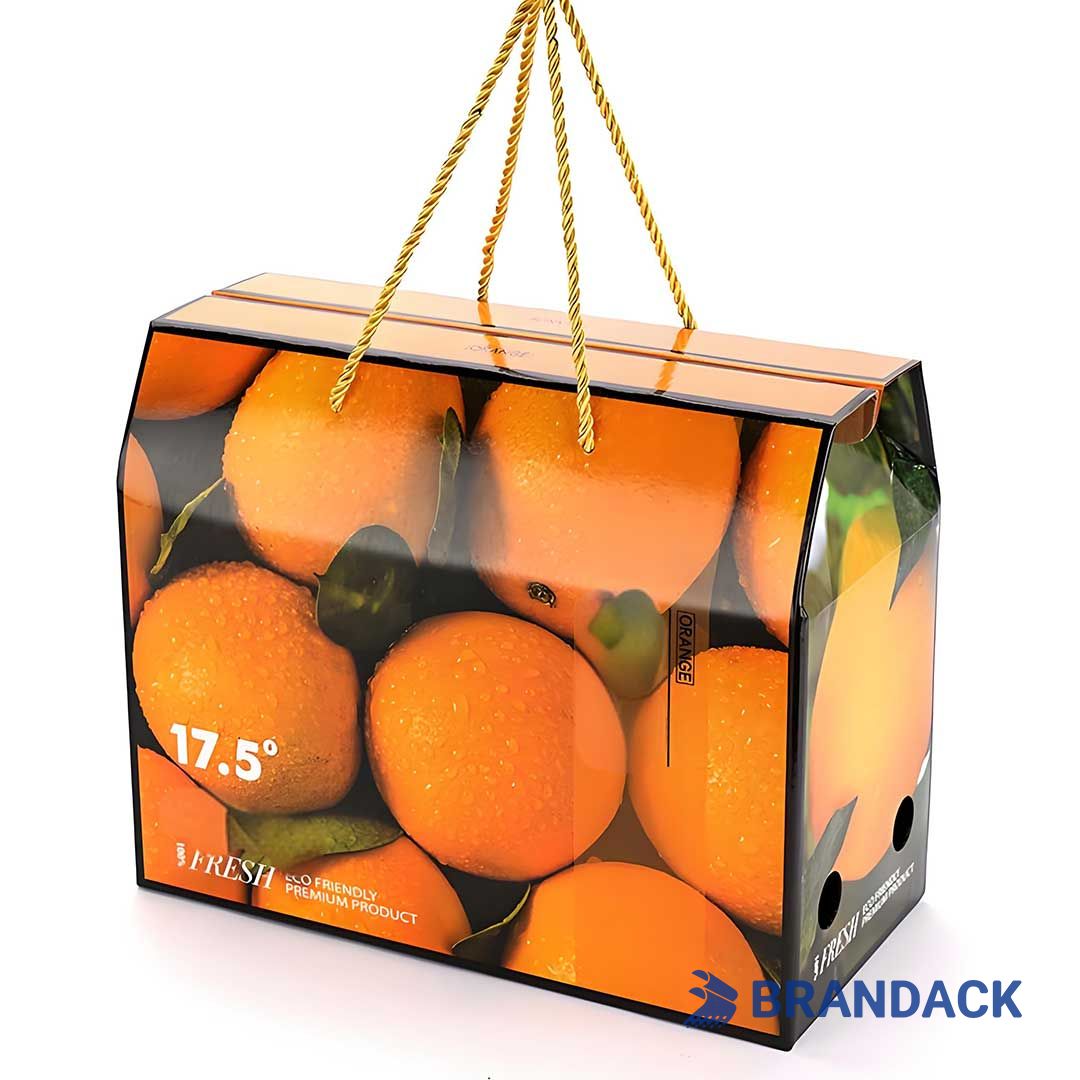 Custom Orange Fruit Packaging Boxes for Moving, Orange Cardboard Gift Package Box for Delivery
