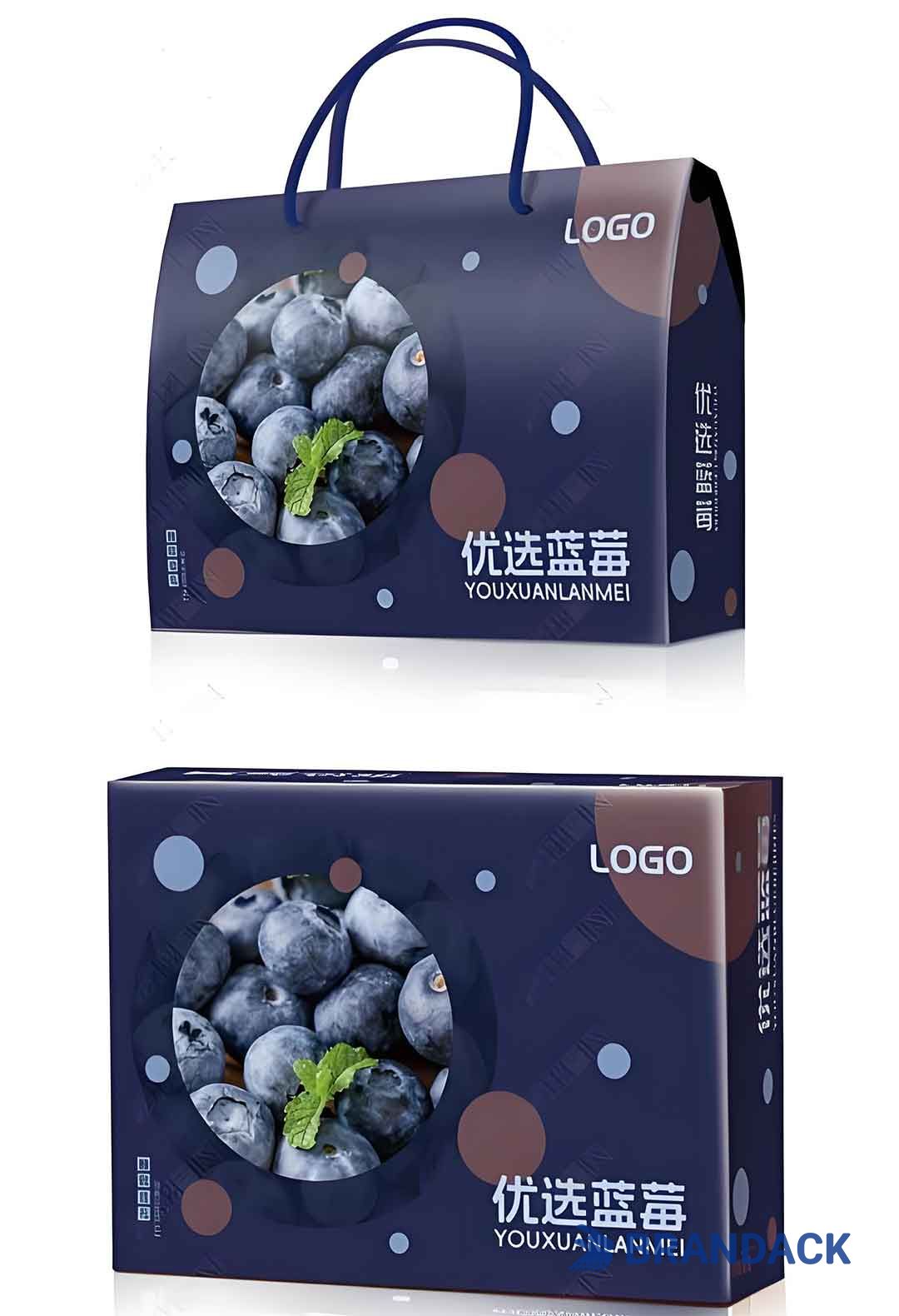 Blueberry Fruit Packaging Boxes, 5 10 LB Blueberry Plastic Packaging Containers, Custom Package of Blueberries