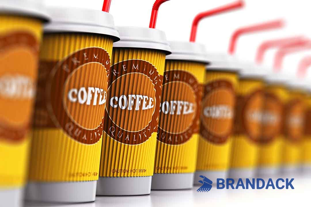 Custom Printed Paper Hot Coffee Cups with Sleeves, Bulk Disposable Branded 12 16 oz To Go Coffee Cups with Lids