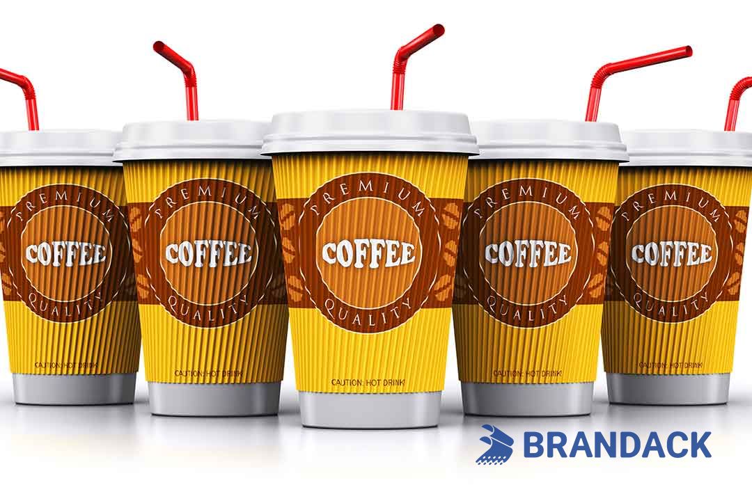 Custom Printed Paper Hot Coffee Cups with Sleeves, Bulk Disposable Branded 12 16 oz To Go Coffee Cups with Lids
