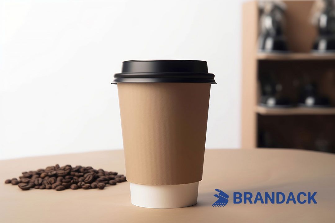 Custom Printed Paper Hot Coffee Cups with Sleeves, Bulk Disposable Branded 12 16 oz To Go Coffee Cups with Lids