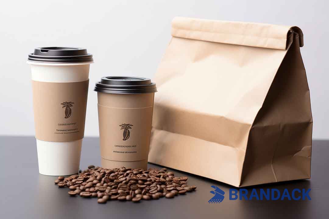 Custom Printed Paper Hot Coffee Cups with Sleeves, Bulk Disposable Branded 12 16 oz To Go Coffee Cups with Lids