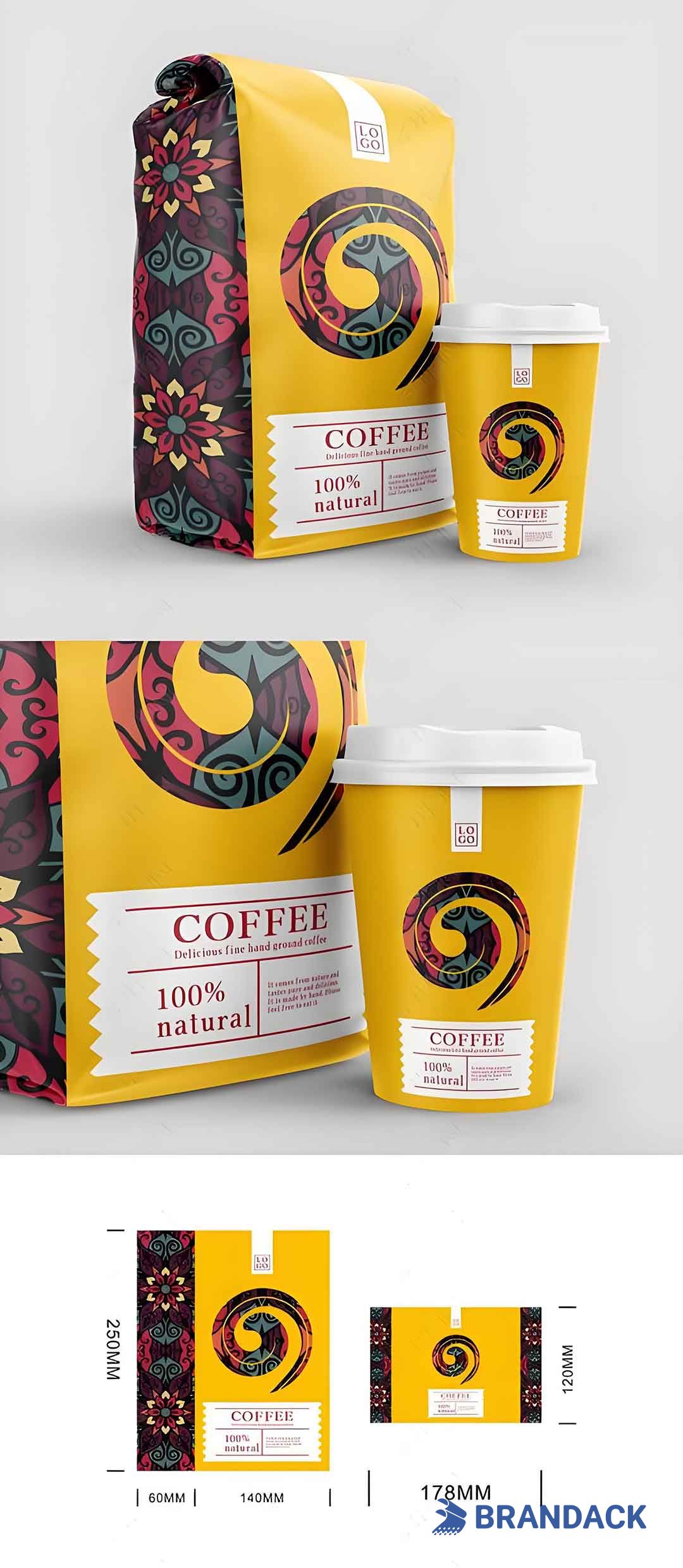 Coffee Brand Packaging Bag Designs, Custom Branding Coffee Package Bags Wholesale in Latin America