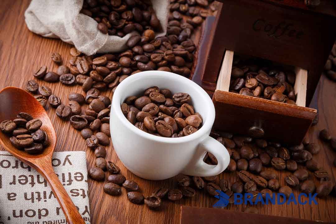 Custom Branded Packs of Coffee, Luxury Coffee Yellow Packaging Bags, Packaging Materials for Coffee