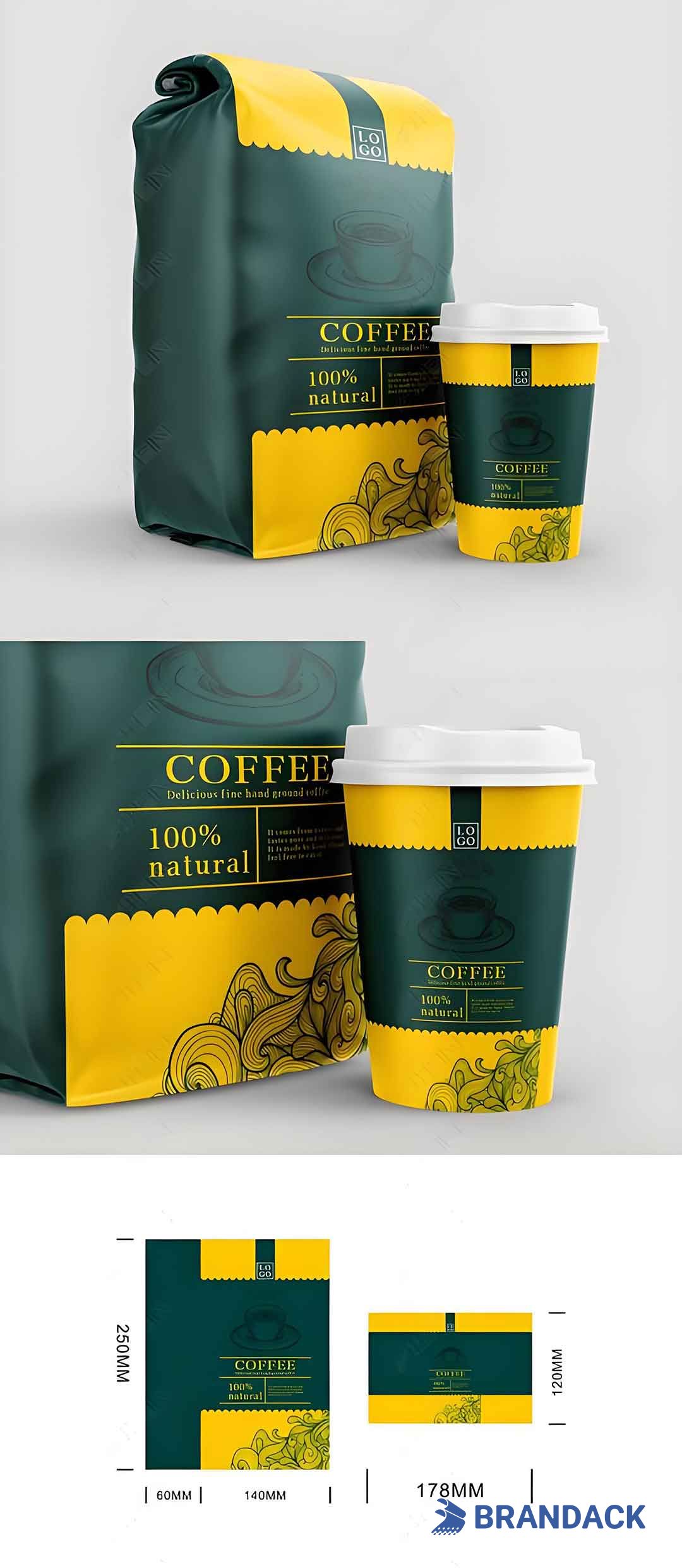 Branded Coffee Package Bag Designs, Custom Coffee Packaging Bags Wholesale