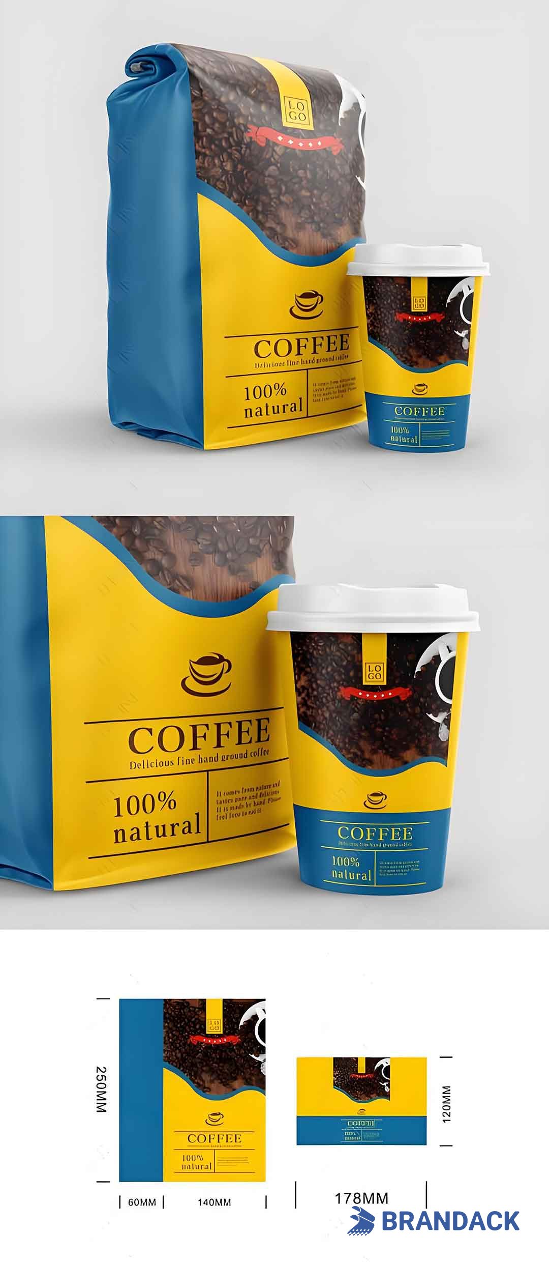 Branded Coffee Package Bag Designs, Custom Coffee Packaging Bags Wholesale