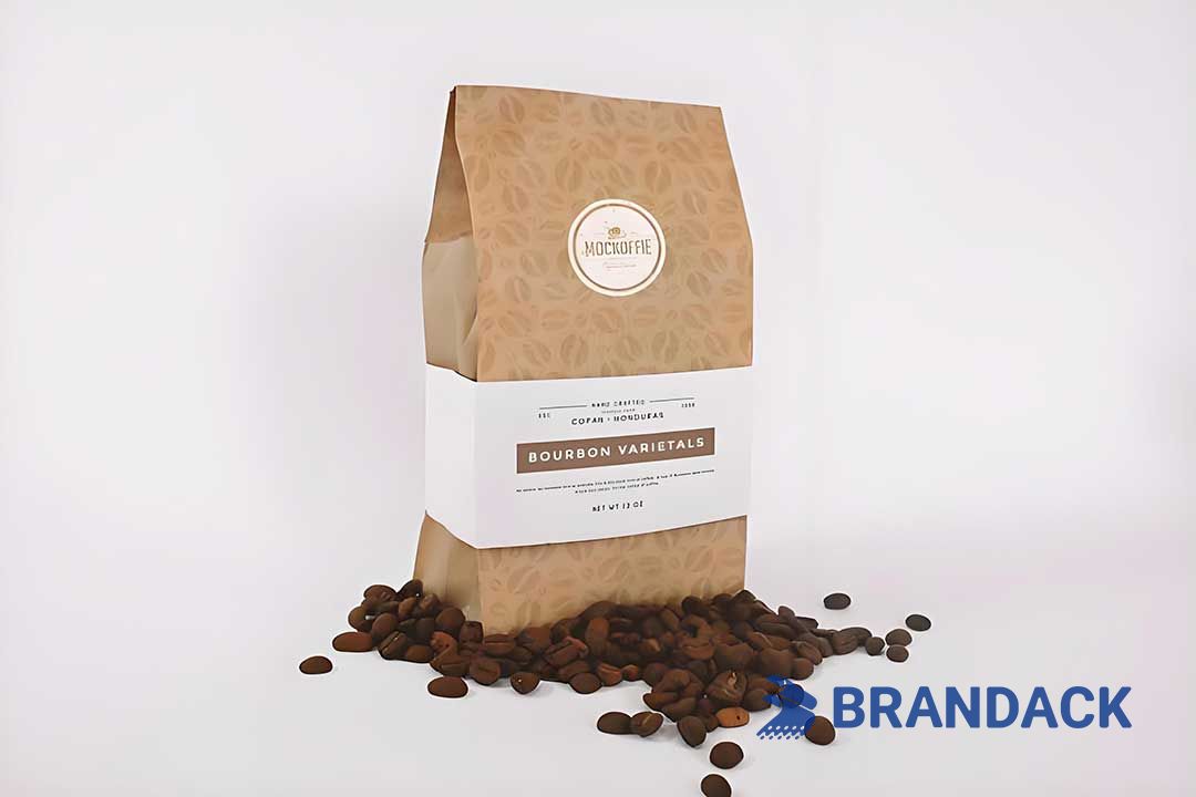 Compostable Kraft Paper Coffee Bags Wholesale, Biodegradable Plastic Free Coffee Packaging