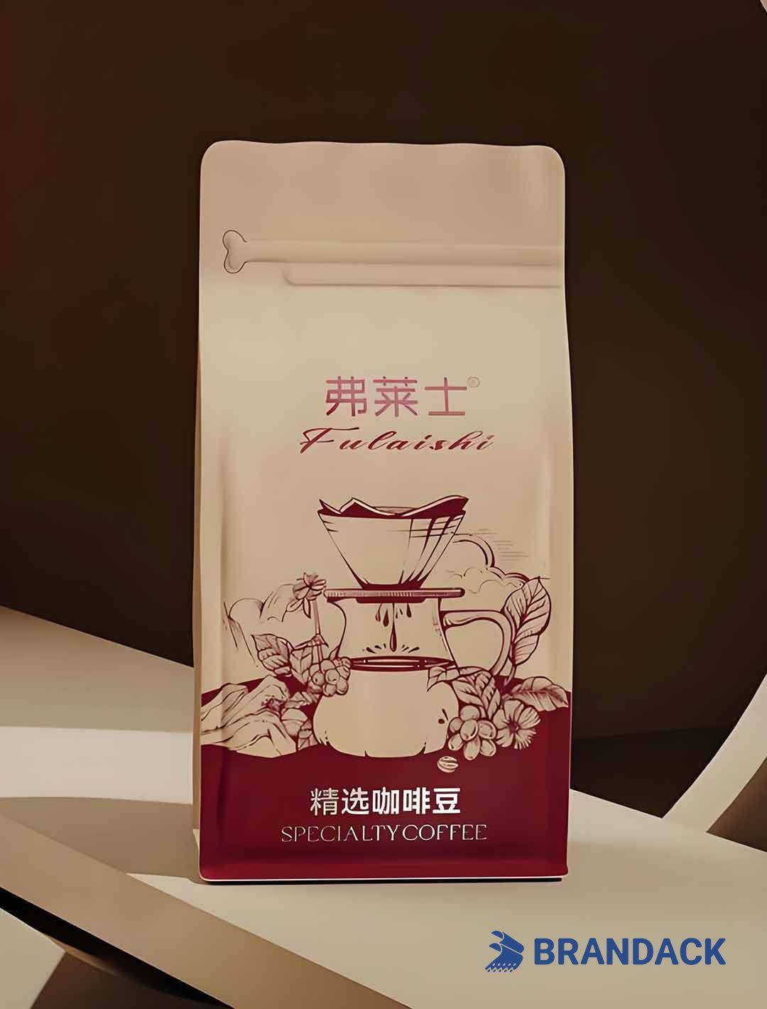 Compostable Kraft Paper Coffee Bags Wholesale, Biodegradable Plastic Free Coffee Packaging
