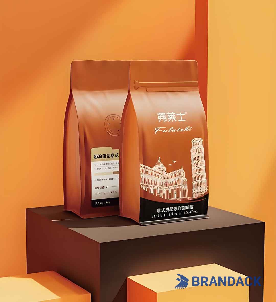 Compostable Kraft Paper Coffee Bags Wholesale, Biodegradable Plastic Free Coffee Packaging