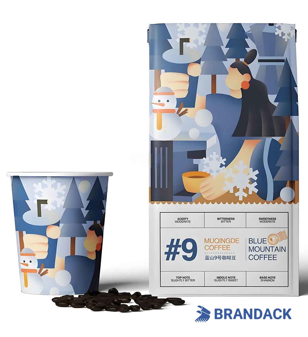 Custom Coffee Sample Pack Box, Single Serve Coffee Individual Packets, Roasted Cafe Packaging Supplies