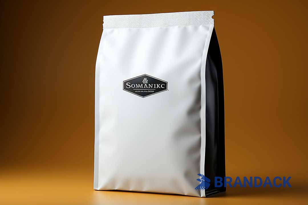 Custom Coffee Packaging Pouches, Recyclable Coffee Bags in White, Resealable Zipper Coffee Bags