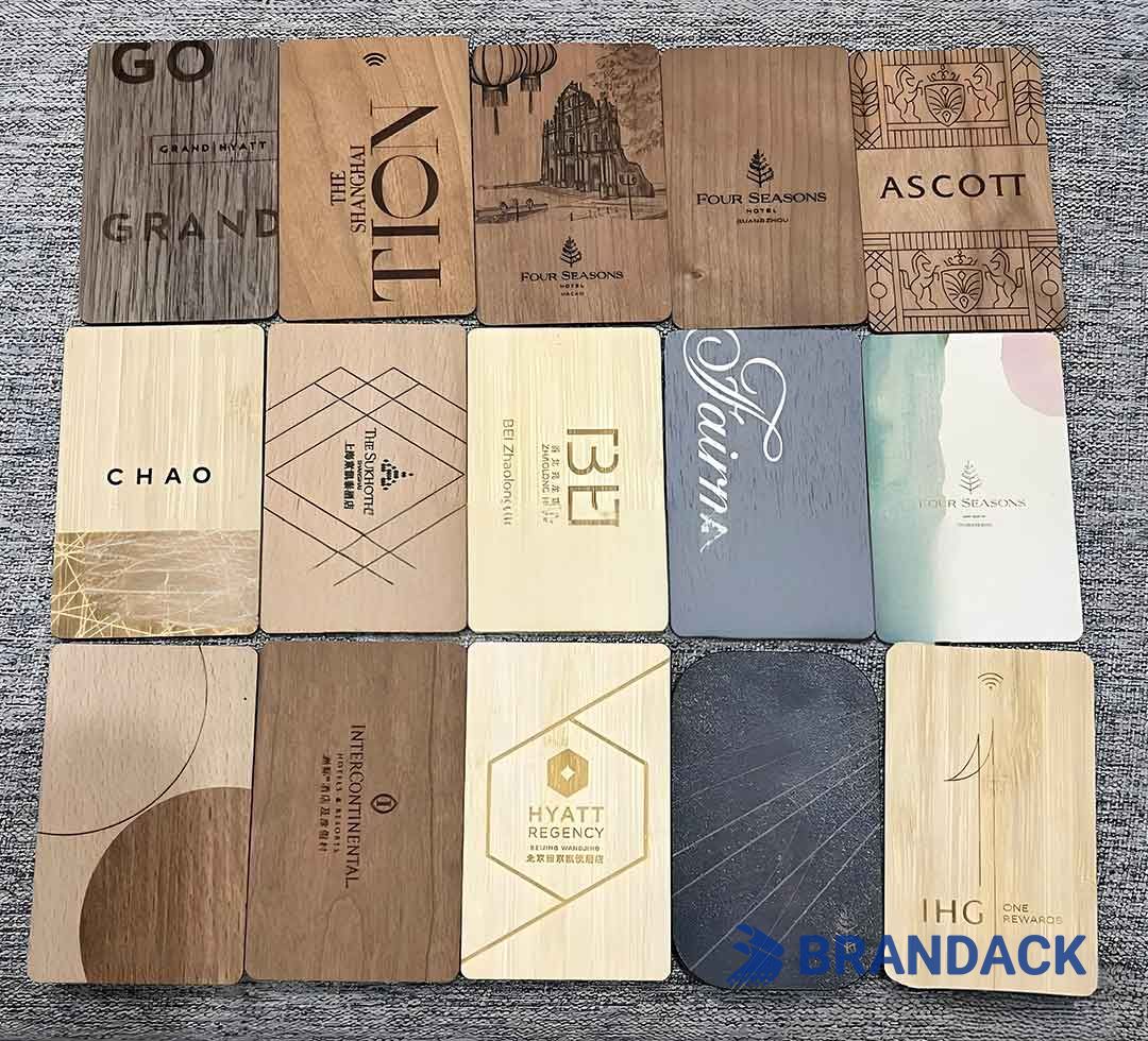 Laser Engraving and Cutting Laser Marking for Hotel Premium Wooden RFID Cards