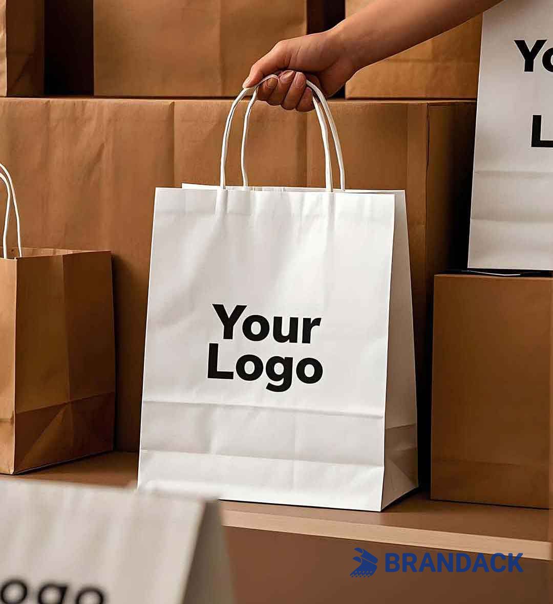 Custom Brown Paper Bags with Handles